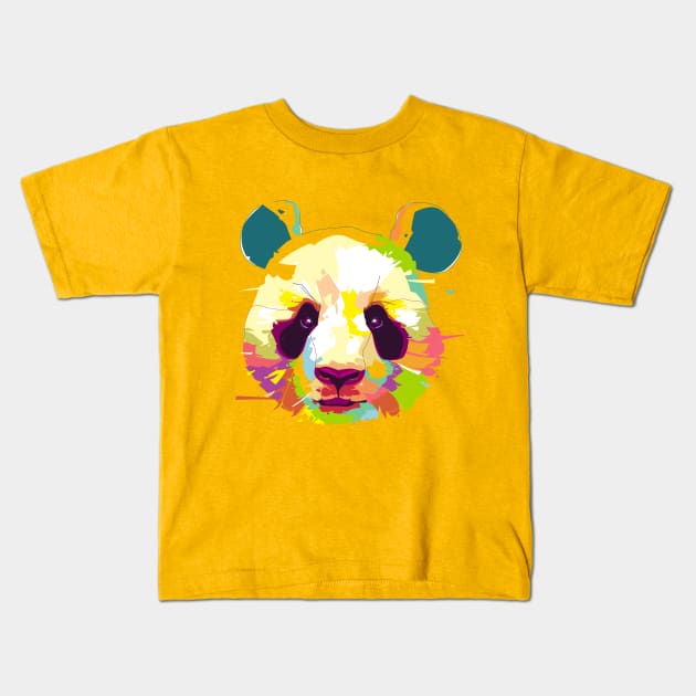 Panda - Animal Life - Popart Portrait Kids T-Shirt by JakeRhodes